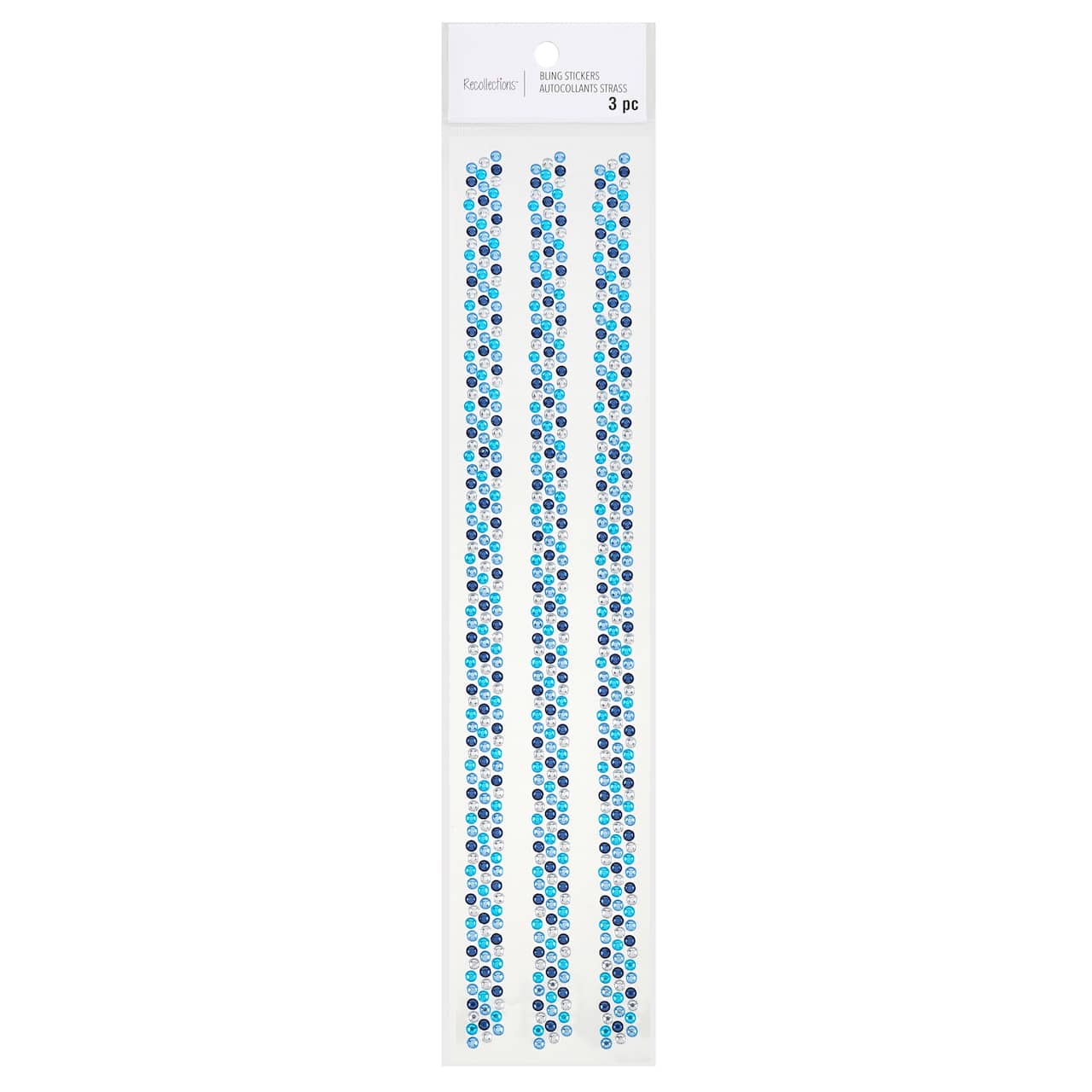 12 Packs: 3 ct. (36 total) Blue & White Rhinestone Borders by Recollections™